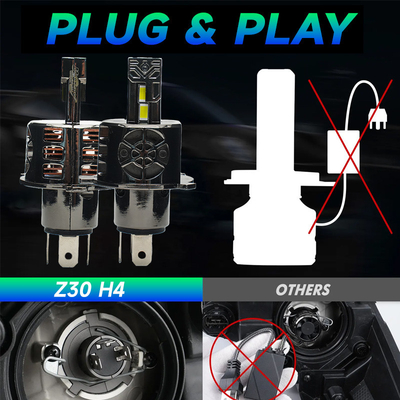 Masters Z30 130W 13000 Lumens 6500K Cool White  H1 H4 H7 LED Headlights Bulbs