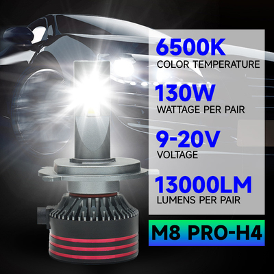 Masters M8pro 130W 13000 Lumens 6500K Cool White H1 H7 H11 Headlights Bulbs