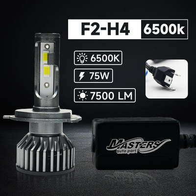Masters F2 75W 7500 Lumens 6500k Cool White H3 H7 H11 LED Headlights Bulbs