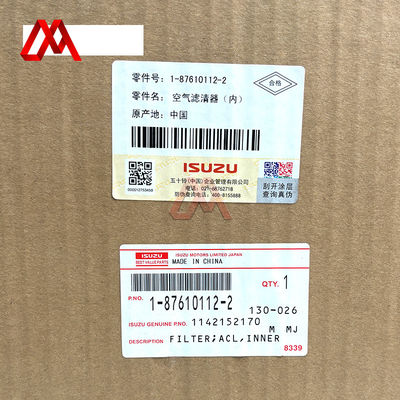1-87610112-2 1-14215217-0 Inner Air Clean Filter 1876101122 1142152170 for ISUZU CXZ51K 6WF1