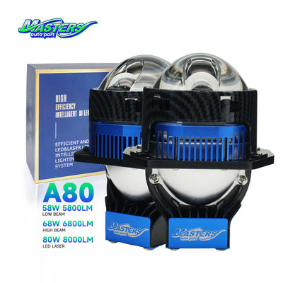 Masters A80 Lens LED Laser/Hi/Lo Beam 85W 8500 Lumens 3 inch Dual laser Projector